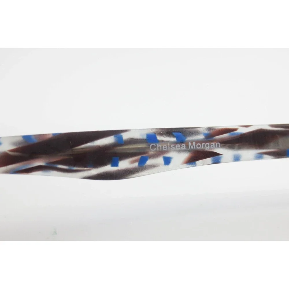 Chelsea Morgan CM 202110 Blue Patterned Cat Eye Eyeglasses Frames 52-17-135